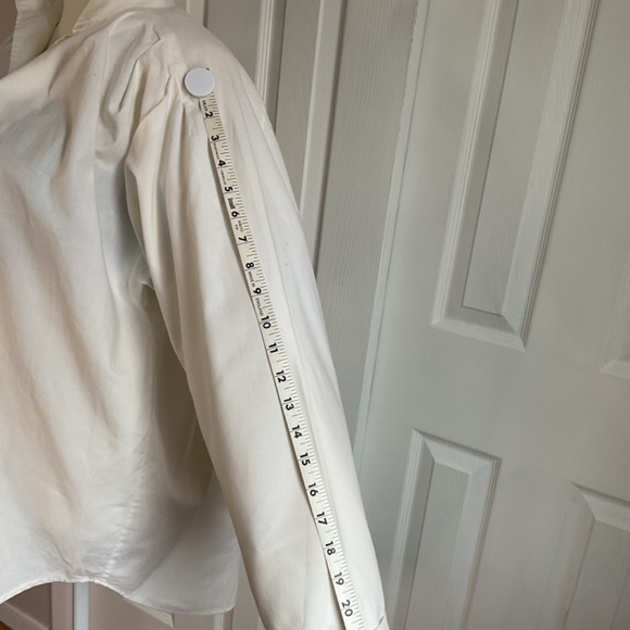 Jantzen - Women’s White Botton Down Oversized Boyfriend Blouse, SZ 14 - Picture 6 of 11